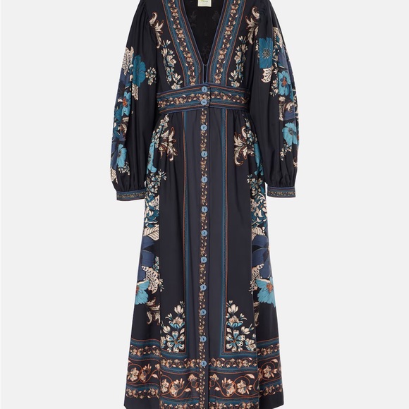 Farm Rio Black Blossom Floral Maxi Dress - Picture 5 of 6